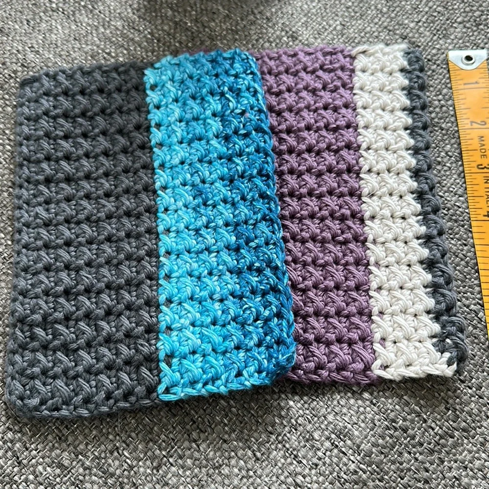 Hand made 100% Cotton WashCloths Dishcloth Spa cloth.  GrannyCore Crochet